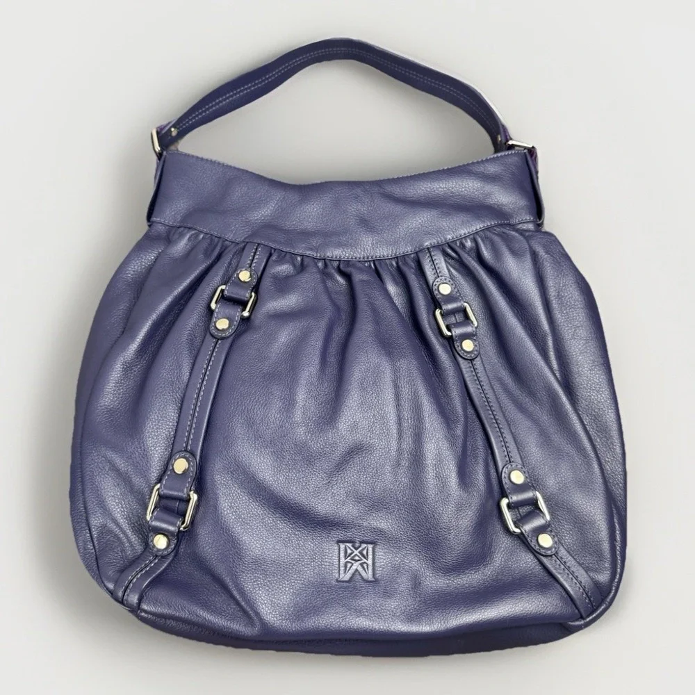 Karla Hanson Purple Hobo Shoulder Bag Vegan Leather Slouch Purse‎ Handbag